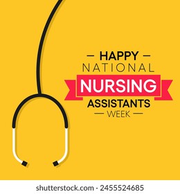 Nursing Assistants week is observed every year in June, The main role of a CNA is to provide basic care to patients and help them with daily activities. vector illustration.