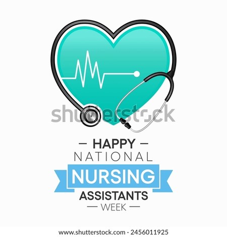 Nursing Assistants week is observed every year in June, The main role of a CNA is to provide basic care to patients and help them with daily activities. vector illustration.