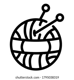 Nursing ball of thread icon. Outline nursing ball of thread vector icon for web design isolated on white background