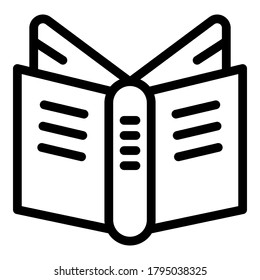 Icono de libro de enfermería. Icono del vector del libro de enfermería de esquema para diseño web aislado en fondo blanco