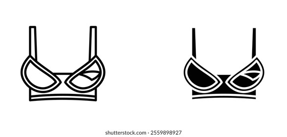 Nursing bra Icon set in black color for ui designs