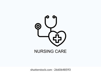 Icono De Cuidado De Enfermería O Logotipo Ilustración vectorial Aislada