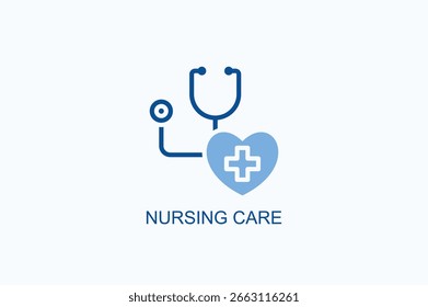 Icono De Cuidado De Enfermería O Logotipo Ilustración vectorial Aislada