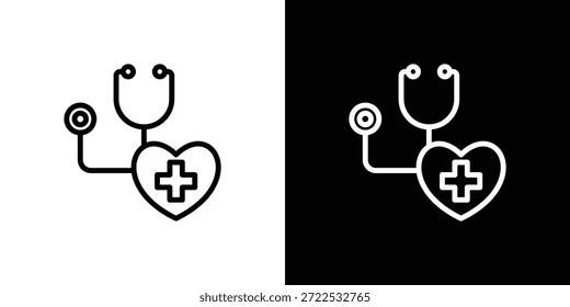 Conjunto de iconos de cuidado de enfermería en blanco y negro