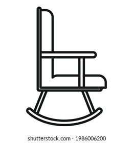 Symbol für den Pflegestuhl. Outline Nursing Sessel, Vektorsymbol für Webdesign einzeln auf weißem Hintergrund