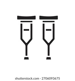 Nursing Crutches Filled Icon Vector Illustration