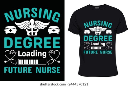  Pflegegrad Loading Future Nurse Bunte Grafik T-Shirt Krankenschwester T-Shirt Design