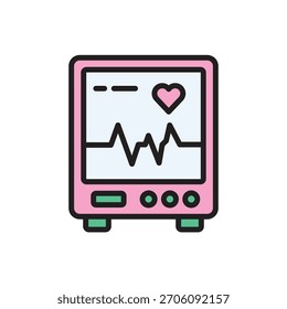 Enfermería Electrocardiograma Icon Ilustración vectorial