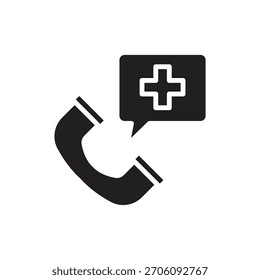 Nursing Emergency Call Filled Icon Vector Illustration