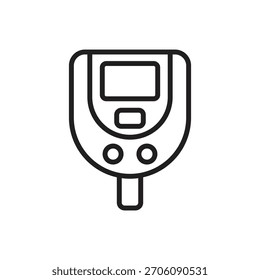 Ilustración vectorial del icono del contorno del glucómetro de enfermería