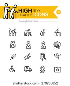 Nursing And Healthcare Line Icons Series