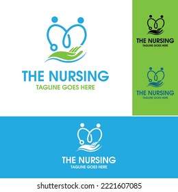 Nursing Healthcare Professional Flat Logo Design