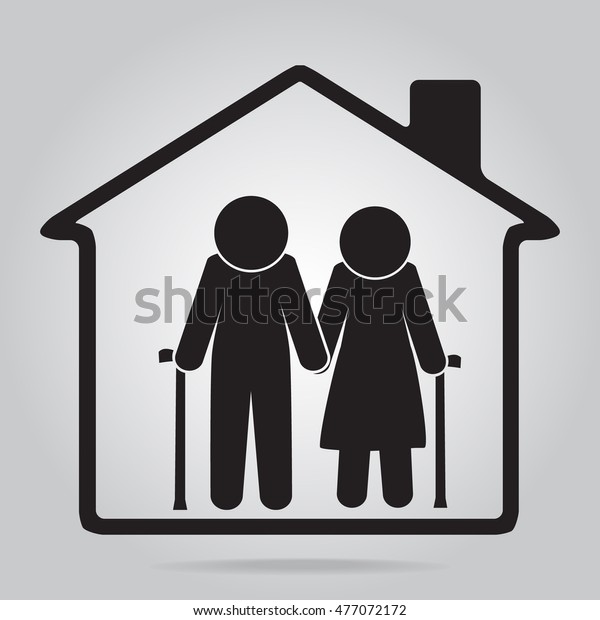 Download Nursing Home Elderly Icon Vector Illustration Stock Vector ...