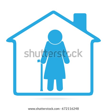Download Nursing Home Elderly Woman Blue Icon Stock Vector (Royalty ...