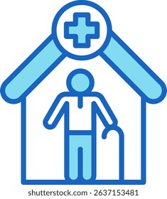 Nursing Home Icon Blue Vector Illustration