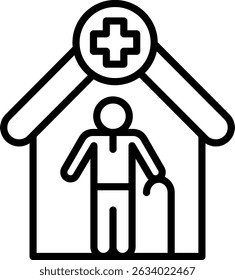 Nursing Home Icon Line Vector Illustration