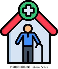 Nursing Home Icon Lineal Color Vector Illustration