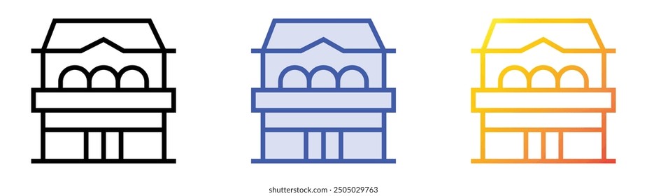 nursing home icon. Linear, Blue Fill and Gradient Style Design Isolated On White Background