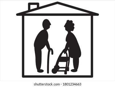 Nursing Home Icon On White Background Stock Vector (Royalty Free ...