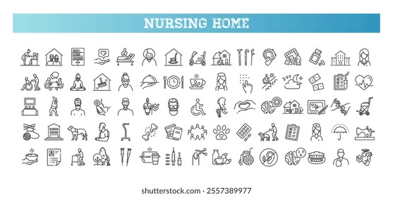 Nursing Home icon. Senior Housing, Long Term Care, Healthcare Services