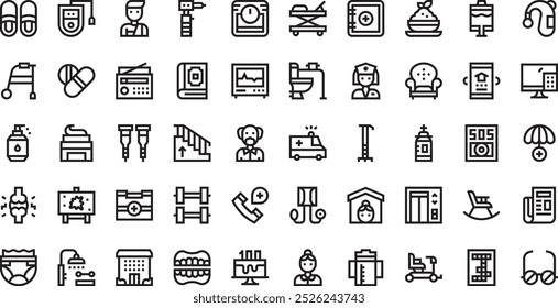 Nursing home icons High-Quality Vector Icons Collection with Editable Stroke. Ideal for Professional and Creative Projects.