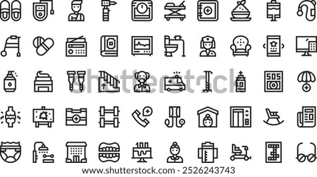 Nursing home icons High-Quality Vector Icons Collection with Editable Stroke. Ideal for Professional and Creative Projects.