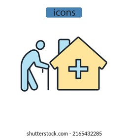 nursing home icons  symbol vector elements for infographic web
