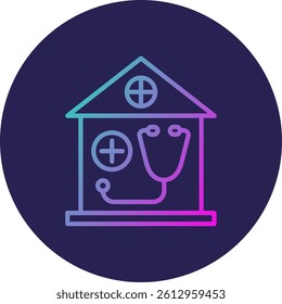 Nursing Home Line Circle Gradient Style