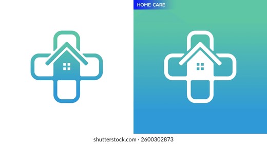 Nursing home logo. Doctor, nursing, hospital, care. Icon symbol design template EPS 10.	
