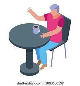 Nursing home lunch table icon. Isometric of nursing home lunch table vector icon for web design isolated on white background