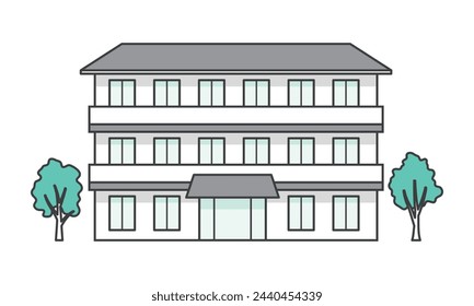 Nursing home or medical facility building illustration