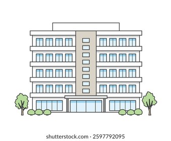 Nursing home or medical facility building illustration