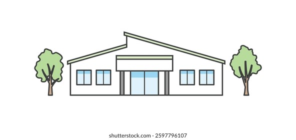 Nursing home or medical facility building illustration