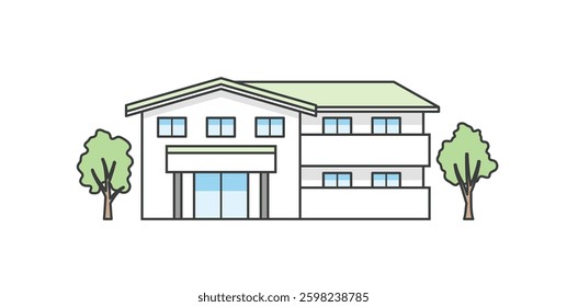 Nursing home or medical facility building illustration