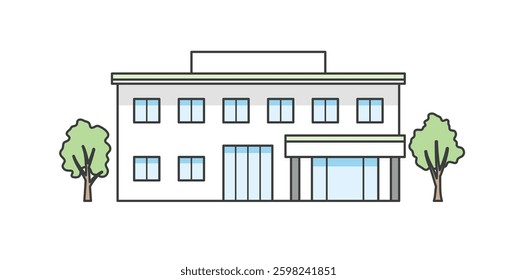 Nursing home or medical facility building illustration