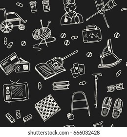 Nursing home set Vector isolated Illustration on white background for menus, recipes and packages product