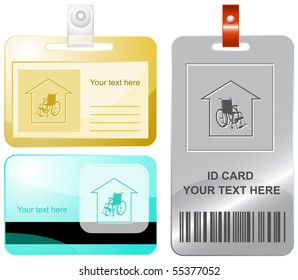 Nursing home. Vector id cards.
