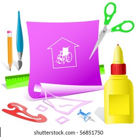 Nursing home. Vector paper template.