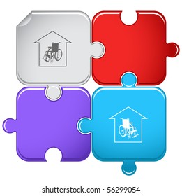 Nursing home. Vector puzzle.