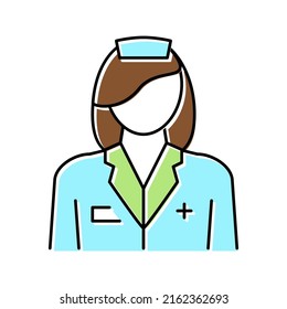 Nursing Home Worker Nurse Color Icon Vector. Nursing Home Worker Nurse Sign. Isolated Symbol Illustration