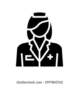 Nursing Home Worker Nurse Glyph Icon Vector. Nursing Home Worker Nurse Sign. Isolated Contour Symbol Black Illustration