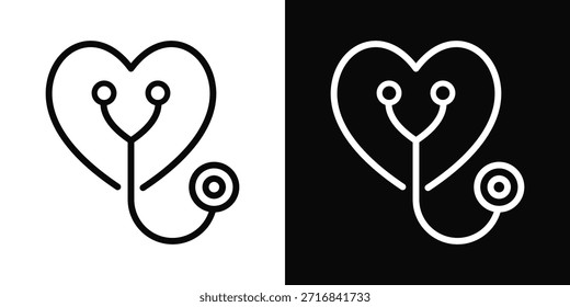 Estilo de fondo blanco y negro de icono de enfermería