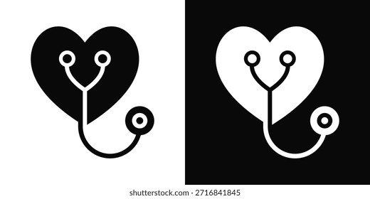 Estilo de fondo blanco y negro de icono de enfermería