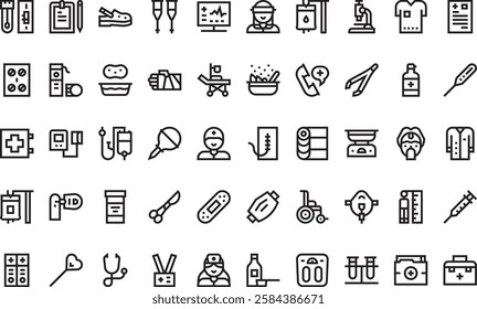 Nursing icons High-Quality Vector Icons Collection with Editable Stroke. Ideal for Professional and Creative Projects.