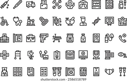 Nursing icons High-Quality Vector Icons Collection with Editable Stroke. Ideal for Professional and Creative Projects.