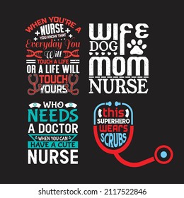 Nursing lettering quotes design vector bundle graphic, Nurses practitioner typographic saying design bundle.