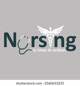 "Nursing Minimalist Typography Design Concept"