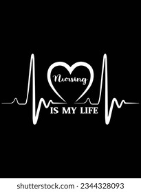 Nursing is my life EPS file for cutting machine. You can edit and print this vector art with EPS editor.