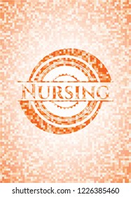 Nursing orange mosaic emblem