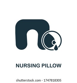 Icono de almohada de enfermería. Elemento simple de la colección de alimentación para bebés. Icono de almohada de enfermería creativa para diseño web, plantillas, infografías y más